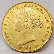 AUSTRALIA 1867 . ONE 1 SOVEREIGN . SYDNEY . GOLD